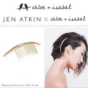 Hammered Cresent Gold Hair Comb